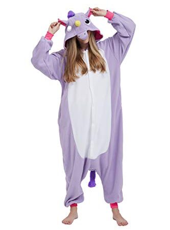 Pyjama Licorne Kigurumi Adulte Animal Cosplay Costume Sleepwear Combinaison Jumpsuit,S,Violet