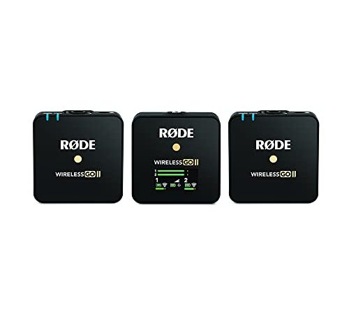 RØDE Wireless GO II - Système de microphones sans fil ultra-compact à deux canaux, avec microphones intégrés, enregistrement incorporé, destiné à la réalisation de films et à la création de contenu