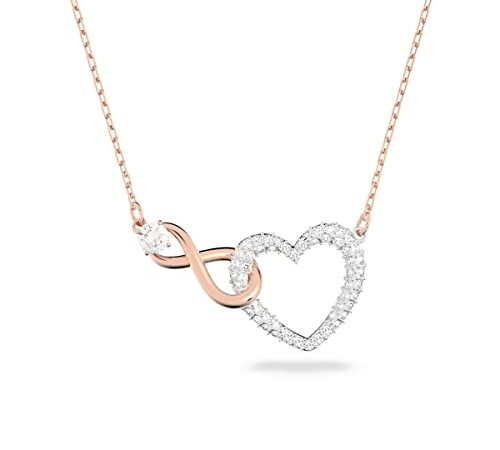 Swarovski Collier Swarovski Infinity Heart, blanc, finition mix de métal
