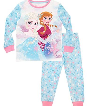 Disney - Ensemble De Pyjamas - La Reine des neiges - Fille - Frozen, Bleu, 4-5 Ans