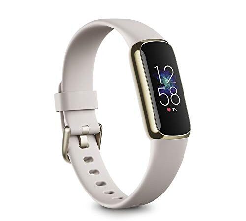 Fitbit Luxe Health & Fitness Tracker with 6-Month Fitbit Premium Membership Included, Stress Management Tools and up to 5 Days Battery, Soft Gold / White