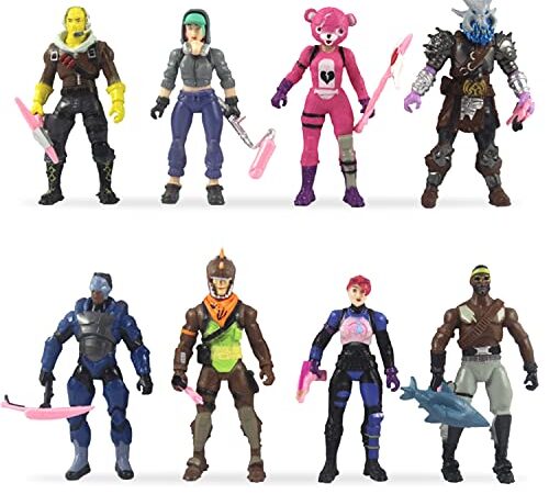 BSNRDX Figurine Fortnite, Série Micro Légendaire Mode Squad, modèle de Jouet, Modèle de Personnage de Jeu Huit Figurines très détaillées de 10 cm avec Outils de récolte, pour Garçons & Filles 8 pièces