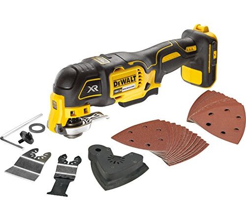 DEWALT Outil Oscillant Multi Cutter 18V Sans Fil Brushless - Livré avec Jeu d'Accessoires de Coupe et de Ponçage de 29 Pièces - Sans Batterie DCS355N-XJ