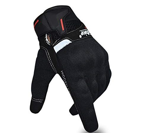 Gants de moto d'été pour homme et femme, compatibles avec écran tactile, Mixte, UMAD04, Noir , XXL