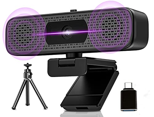 GAOEEIN Webcam avec Microphone 4K Full HD, Webcam 4K Webcam HD avec Microphone 8MP Webcam USB Sony Sensor Autofocus Caméra Web Cache Webcam et Trépied pour PC Windows/Mac/Appel vidéo/Zoom