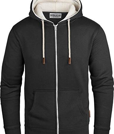 Grin&Bear Pull à Capuche, Veste à Capuche, pour Homme, GEC490, Noir L