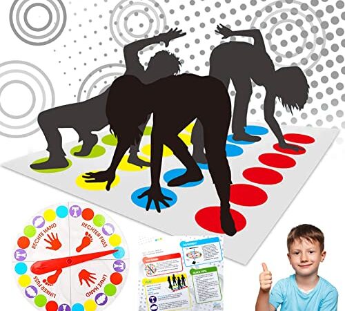 GUBOOM Twister Jeux, Twister Jeu de Societe Enfant, Jeu de Famille, Jeu d'Équipe, Jeu d'Adresse pour Enfants Et Adultes, Twister geant pour Exercer Equilibre Et Flexibilité