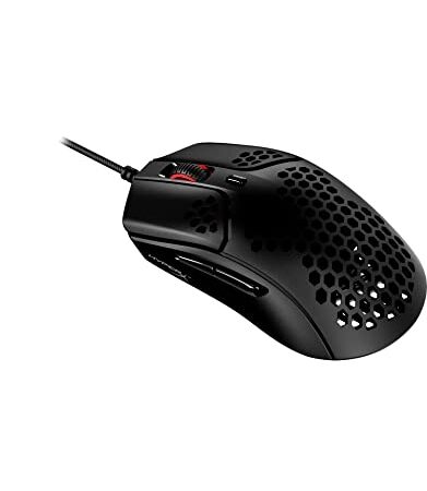 HyperX Pulsefire Haste – Souris de jeu – Ultralégère, 59 g, Coque en nid d'abeille, Design Hex, Cordon HyperFlex, jusqu'à 16 000 DPI, 6 boutons programmables