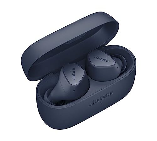 Jabra Elite 3 Écouteurs Bluetooth sans fil - Écouteurs True Wireless avec réduction de bruit - 4 microphones intégrés pour des appels clairs, un son personnalisable et un mode Mono - Bleu marine