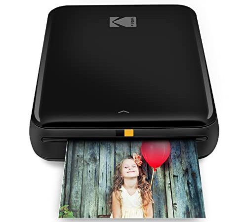 KODAK Step Imprimante ZINK Zero Ink mobile sans fil et application KODAK iOS et Android | Imprimez des photos autocollantes 5 x 7 cm - Noire