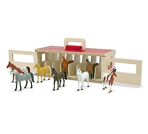 Melissa & Doug Étable Pour Chevaux De Spectacle | Jouet en bois pour enfants | Jeux de rôles | 3+ | Cadeau pour garçon ou fille