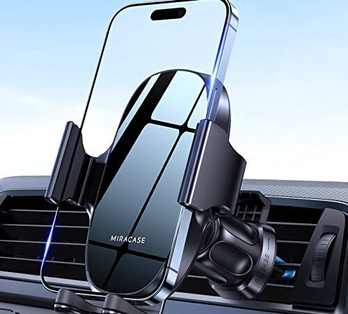 Miracase Support Telephone Voiture, [2 en 1] Porte Téléphone Voiture Grille aération Pare Brise Tableau de Bord Compatible avec iPhone, Samsung, Huawei, Xiaomi