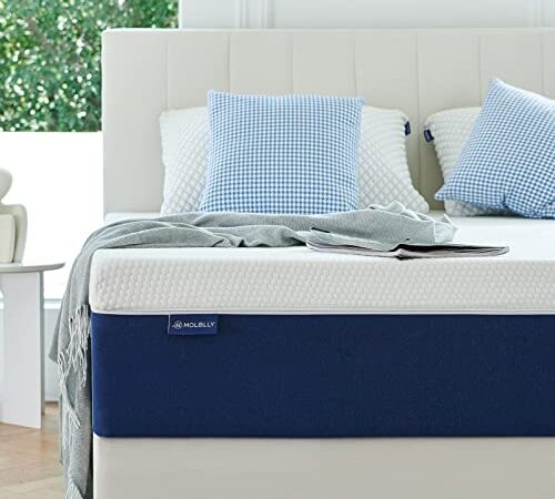 Molblly Matelas 90x190 16 16 cm d'épaisseur Mousse à Mémoire de Forme Haute Densité,Tissu de Surface Souple&Parfait Soutien Haute Resilience Ultra Respirante(90 * 190 * 16CM)