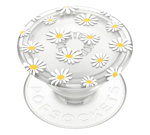 PopSockets : PopGrip Plant - Support et poignée Extensible fabriqué avec des matériaux à Base de Plantes avec Un Dessus Interchangeable pour Smartphones et tablettes - Translucent He Loves Me Not