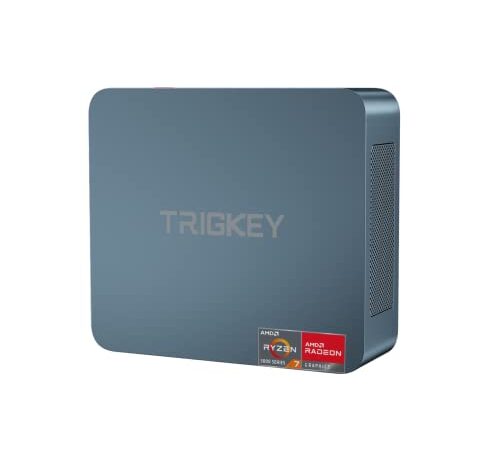 TRIGKEY Ryzen 7 Mini PC AMD 5800H (jusqu'à 4,4 GHz) W11 Gaming Mini PC Ordinateur de Bureau, AMD Radeon 16G DDR4+500G NVME SSD WiFi-6│BT5.2│USB3.2 * 3,USB2.0 * 1│ RJ45 1000M │HDMI*2│Type-C*1