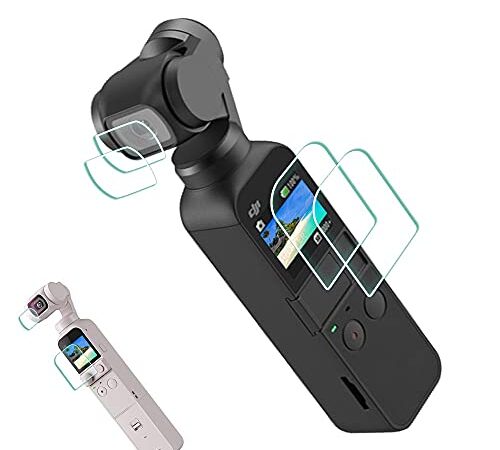 ULBTER Film de Protection d'Ecran pour DJI Osmo Pocket 2 / Pocket 1 LCD + d'objectif Protecteur pour Osmo Pocket II Verre Trempé 0,3mm Dureté 9H Anti-Rayure Anti-Bulle -Lot de 4